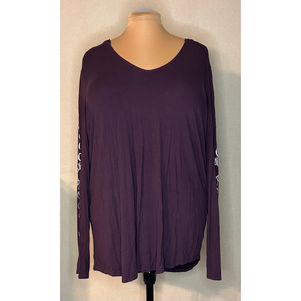 Torrid Purple Cotton Knit Top With Hood Size 2x